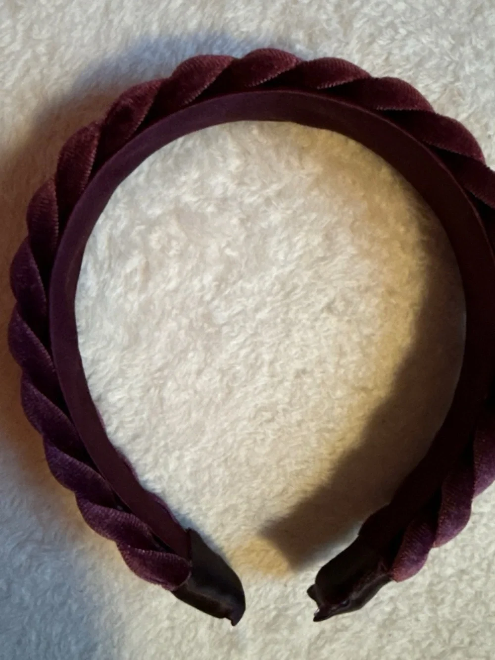 Braided Satin Headband - Plum